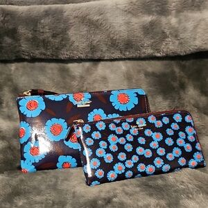 Kate Spade Navy and Blue Floral Wallet Duo